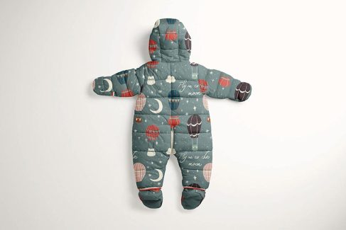 موکاپ لباس سرهمی زمستانی نوزاد | Baby Snowsuit Mockup Set (13/LFv.2)